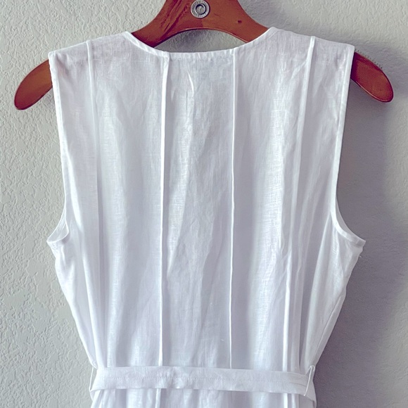J Crew NWT Seamed Linen Dress with Removable Belt Size Small in White - Picture 15 of 16